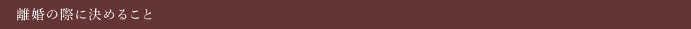 離婚の際に決めること